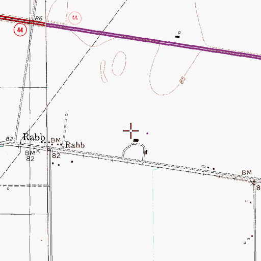 Topographic Map of Rabb Dusting Inc Airport, TX