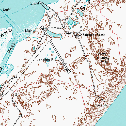 Topographic Map of San Jose Island Airport, TX