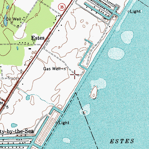 Topographic Map of Mobil-Rockport Heliport, TX