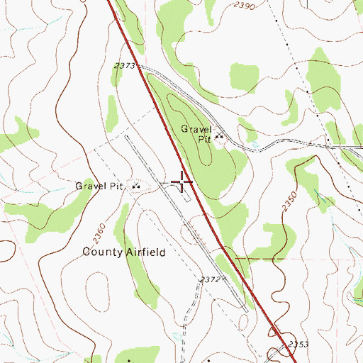 Topographic Map of Edwards County Airport, TX