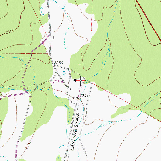 Topographic Map of Four Square Ranch Airport, TX