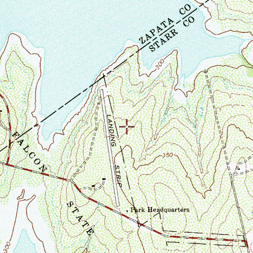 Topographic Map of Falcon State Park Airport (historical), TX