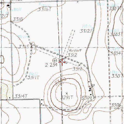 Topographic Map of Mc Nabb Farm Airport, TX