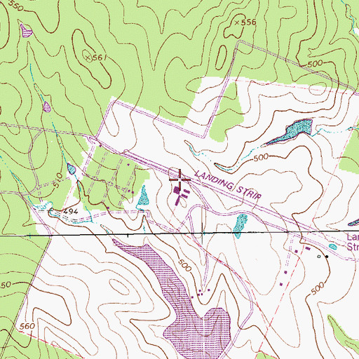 Topographic Map of Double D Ranch Airport, TX