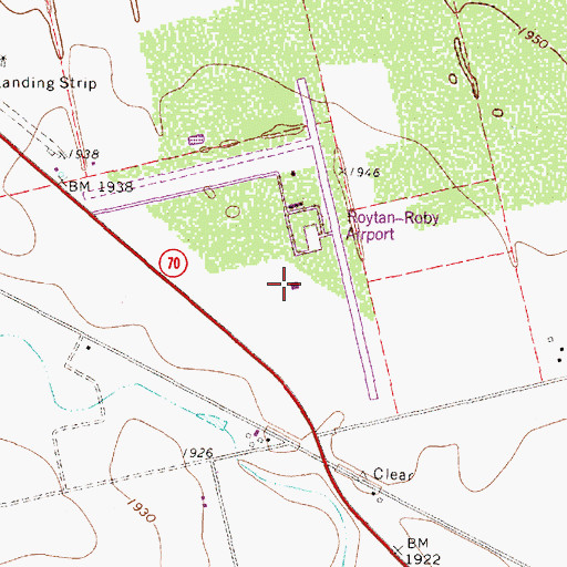Topographic Map of Fisher County Airport, TX