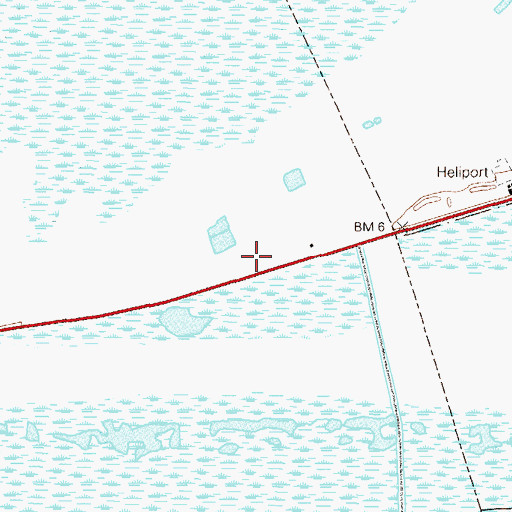Topographic Map of Evergreen Helicopters Heliport, TX