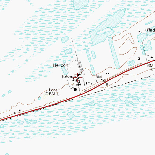 Topographic Map of Petroleum Helicopters Incorporated Heliport, TX