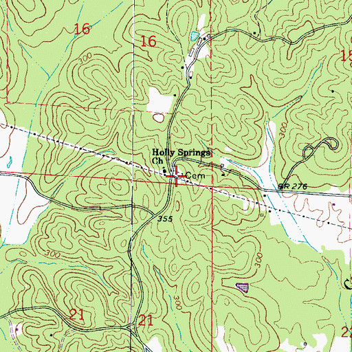 Topographic Map of Holly Springs Cemetery, AL