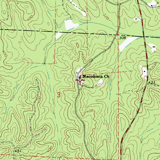 Topographic Map of Macedonia Cemetery, AL
