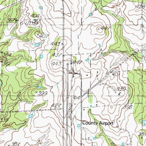 Topographic Map of San Augustine County Airport, TX