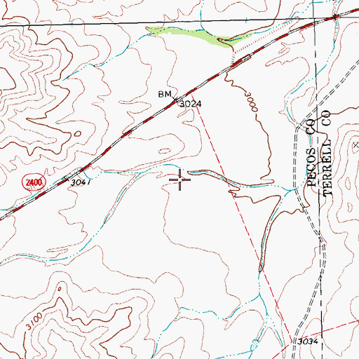 Topographic Map of Big Canyon Ranch Airport (historical), TX