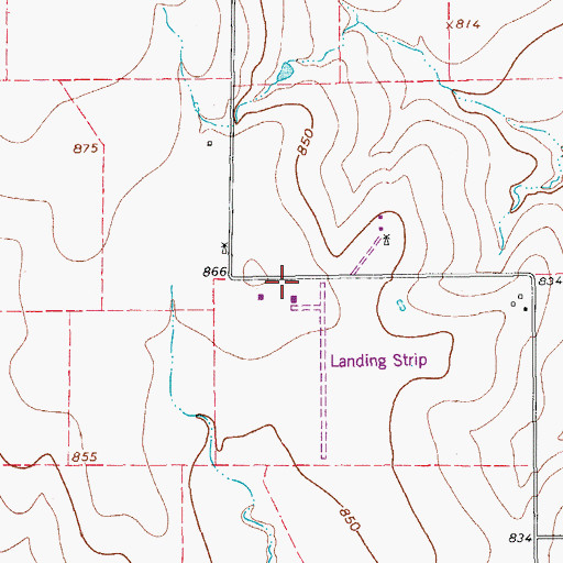 Topographic Map of Haire Airport, TX