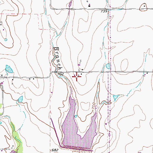 Topographic Map of Horseshoe Lake Airport, TX