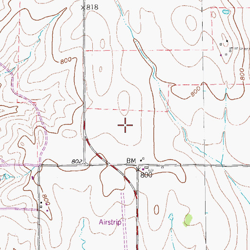 Topographic Map of Maxwell Field, TX