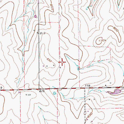 Topographic Map of Glass Airport, TX