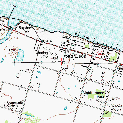 Topographic Map of Ellis Airport (historical), TX