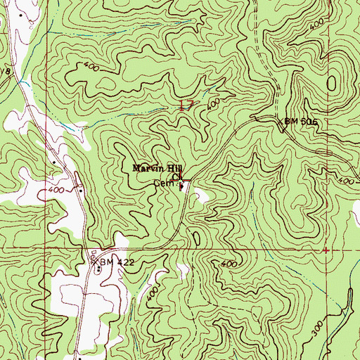 Topographic Map of Marvin Hill Cemetery, AL