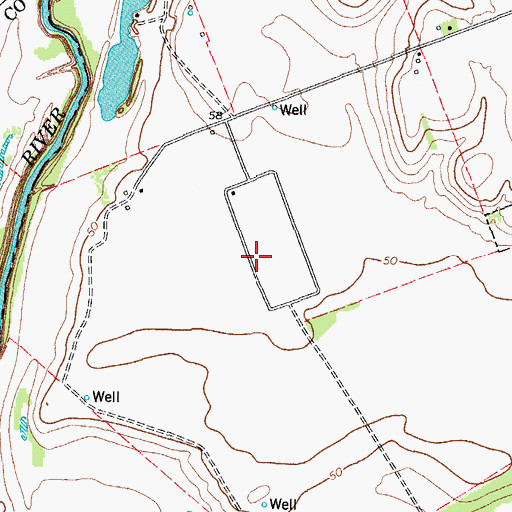Topographic Map of San Patricio International Airport, TX