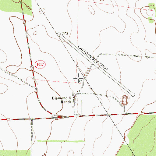 Topographic Map of Diamond O Ranch Airport, TX