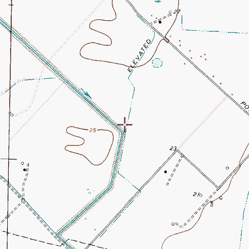 Topographic Map of Creasy Airport, TX