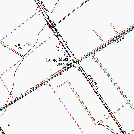 Topographic Map of Whatley Flying Service, TX