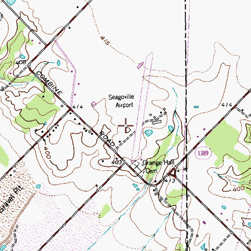 Topographic Map of Seagoville Airport, TX