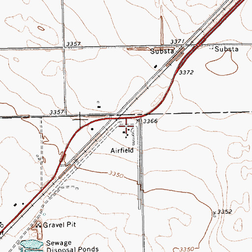 Topographic Map of Seagraves Airport, TX