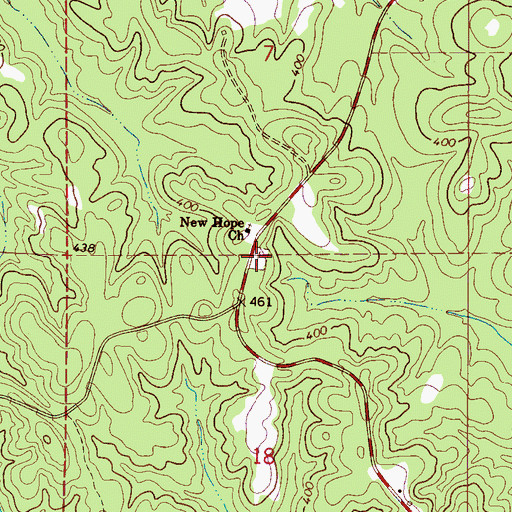 Topographic Map of New Hope Cemetery, AL