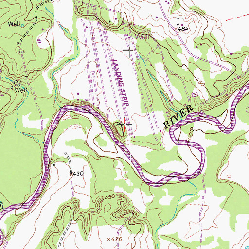 Topographic Map of Lackorn Airport, TX
