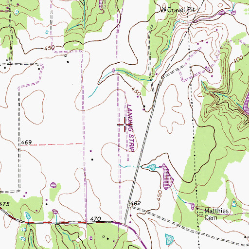 Topographic Map of Glen Beicker Ranch Airport (historical), TX
