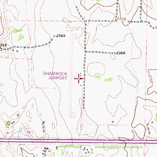 Topographic Map of Shamrock Municipal Airport, TX