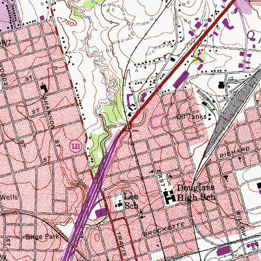 Topographic Map of Department of Public Safety Heliport, TX