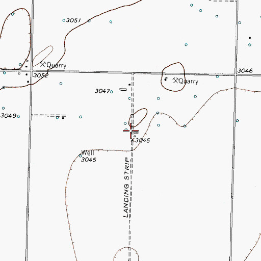 Topographic Map of Kitten Farm Private Airport (historical), TX