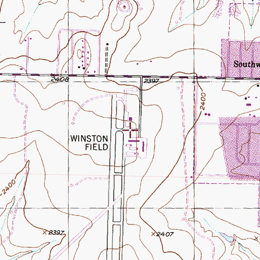 Topographic Map of Winston Field, TX