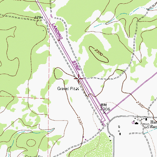 Topographic Map of Canyon Ranch Airport, TX