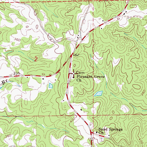 Topographic Map of Pleasant Grove Cemetery, AL