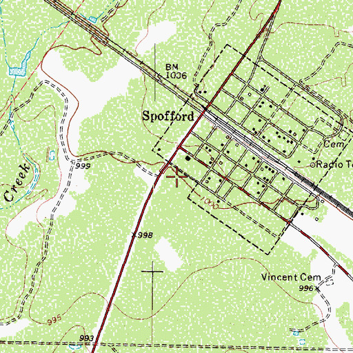 Topographic Map of Frontier Airport, TX