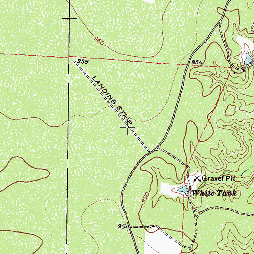 Topographic Map of Dunbar Ranch Airport, TX
