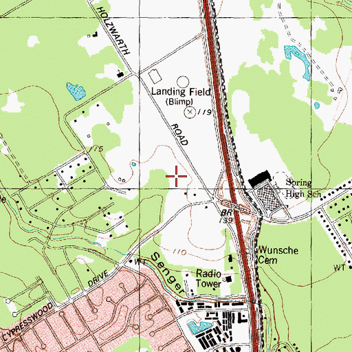 Topographic Map of Goodyear Airship Operations Airport (historical), TX