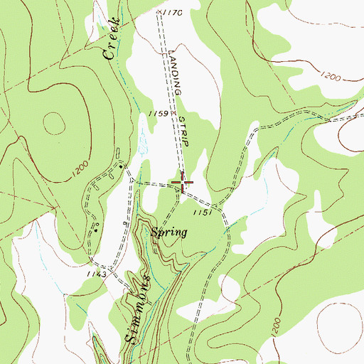 Topographic Map of Double U Ranch Airport (historical), TX
