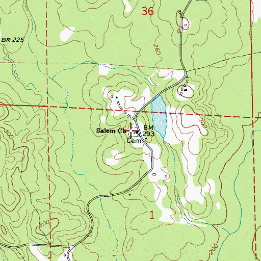 Topographic Map of Salem Cemetery, AL
