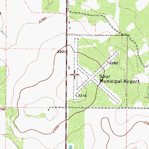 Topographic Map of Travis Field, TX