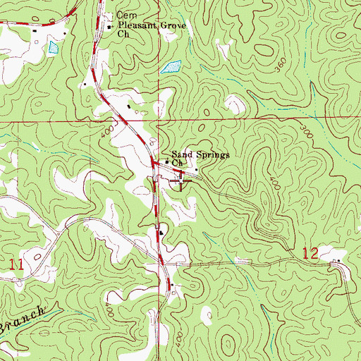 Topographic Map of Sand Springs Cemetery, AL