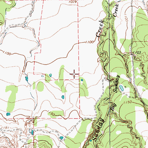 Topographic Map of Kimzey Airport, TX