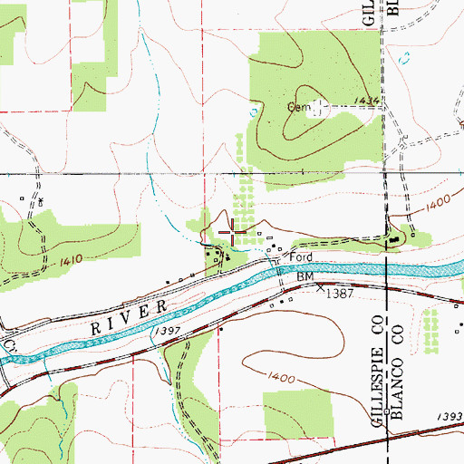 Topographic Map of Redstone Ranch Airport, TX
