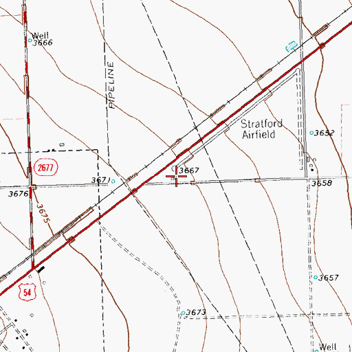 Topographic Map of Stratford Field, TX