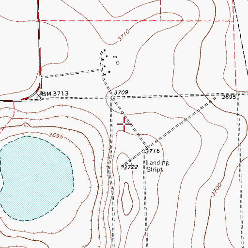 Topographic Map of Pronger Brothers Ranch Airport (historical), TX