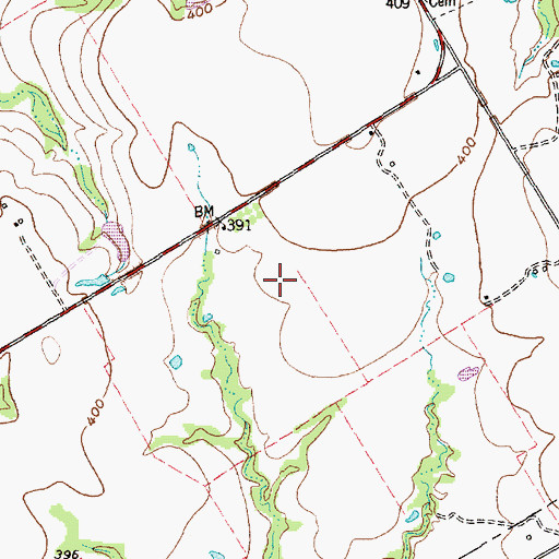 Topographic Map of B T Averheart Airport (historical), TX