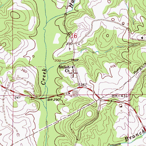 Topographic Map of Shiloh Cemetery, AL