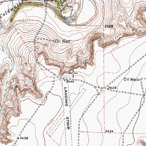 Topographic Map of Coldwater Ranch Airport (historical), TX